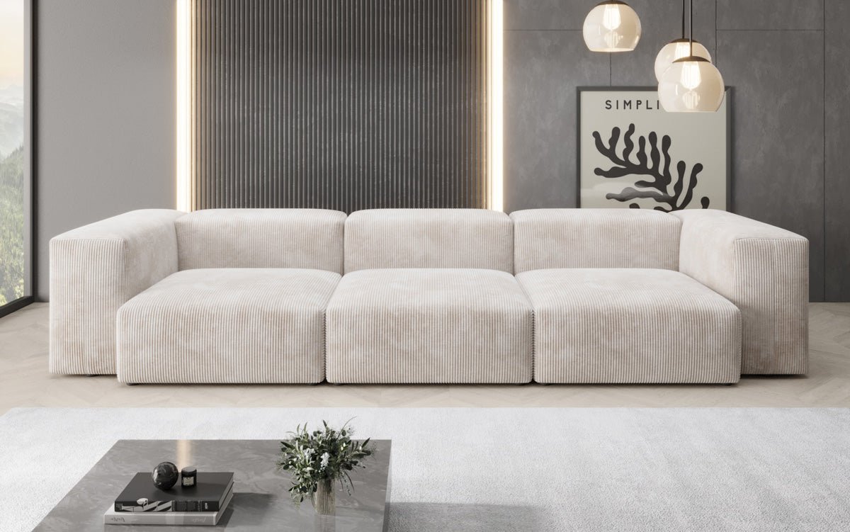 Designer 2-zits bank Snug in Ribstof