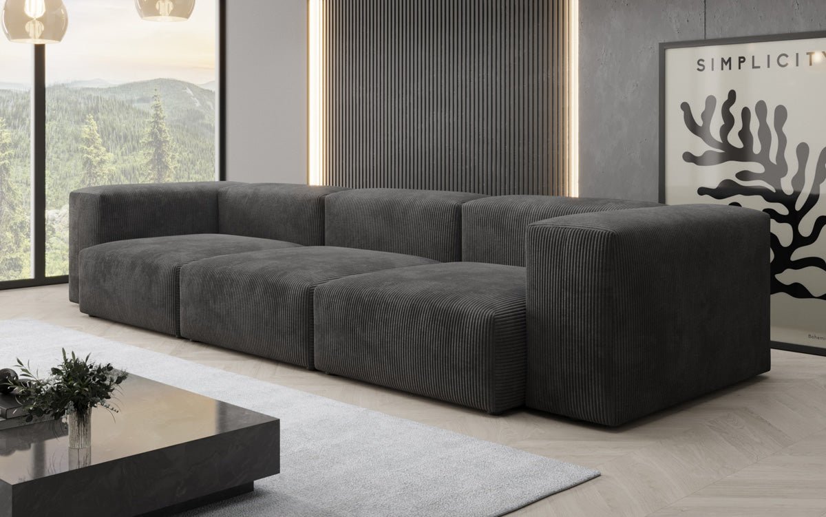 Designer 2-zits bank Snug in Ribstof