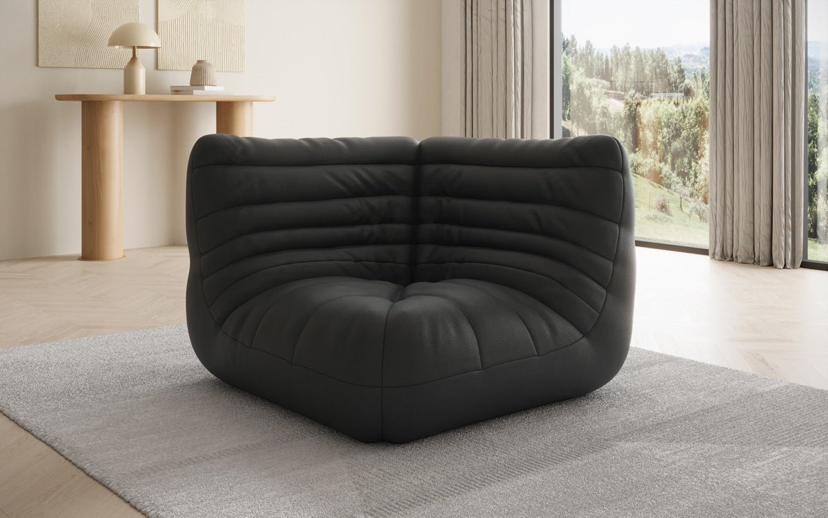 Designer Eckmodul Sofa-Sessel Calmo in Echtleder