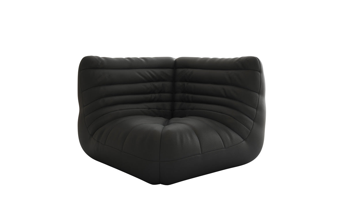 Designer Eckmodul Sofa-Sessel Calmo in Echtleder