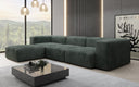 Designer hoekbank Snug in Ribstof