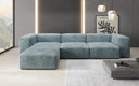Designer hoekbank Snug in Ribstof