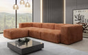 Designer hoekbank Snug in Ribstof