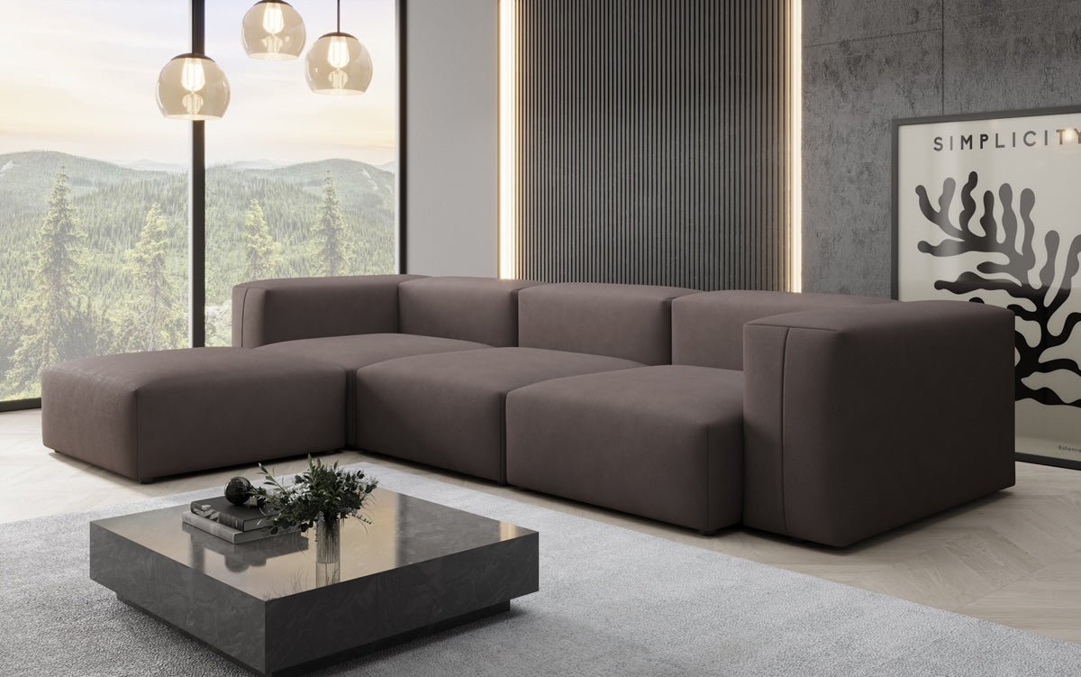 Designer L-bank Snug in Stof