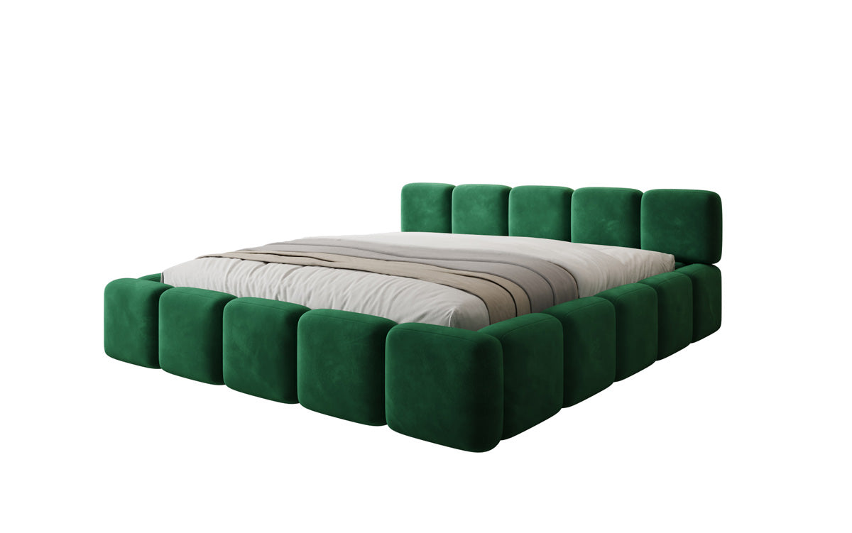 Lit rembourré design Giulia Velours avec espace de rangement