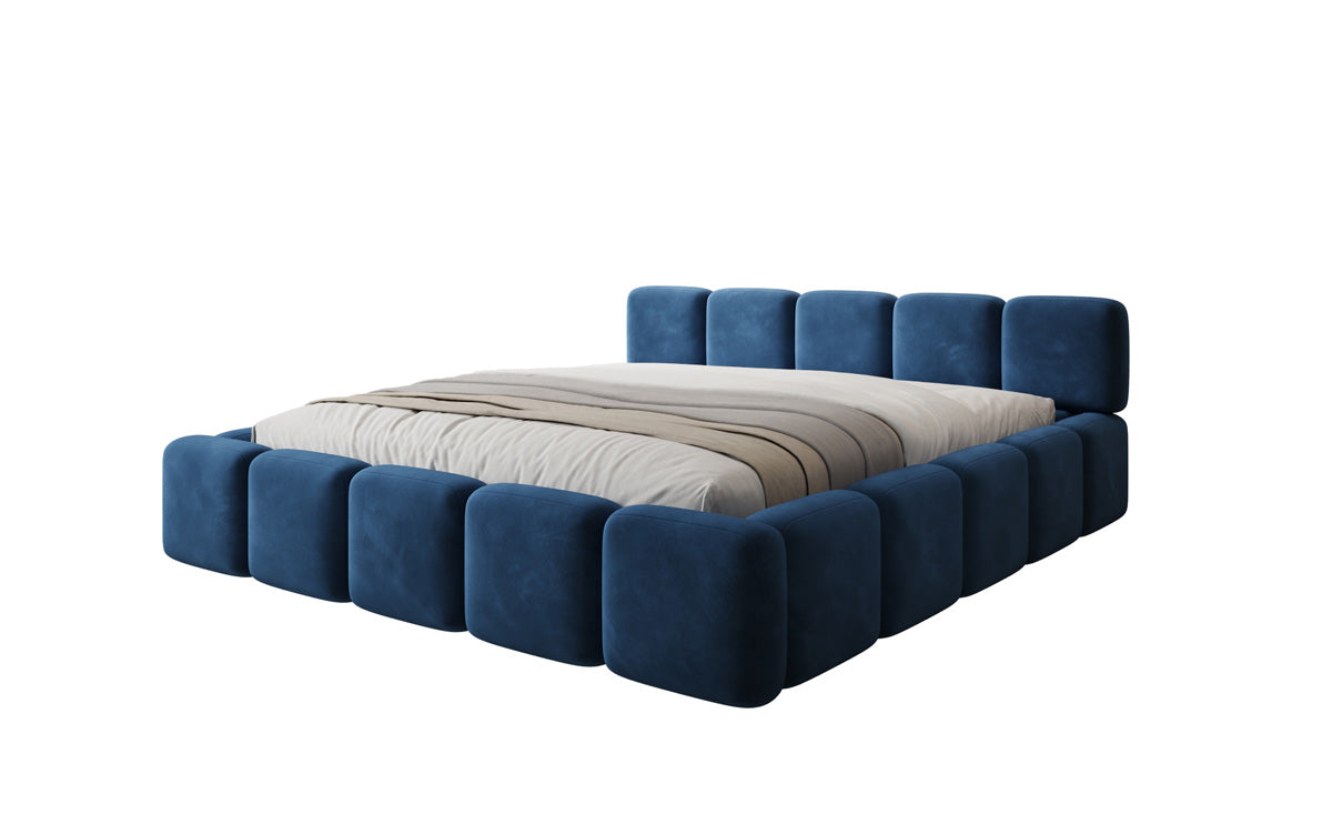 Lit rembourré design Giulia Velours avec espace de rangement
