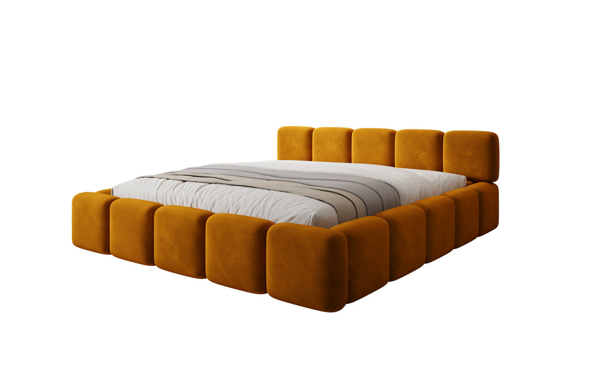 Lit rembourré design Giulia Velours avec espace de rangement