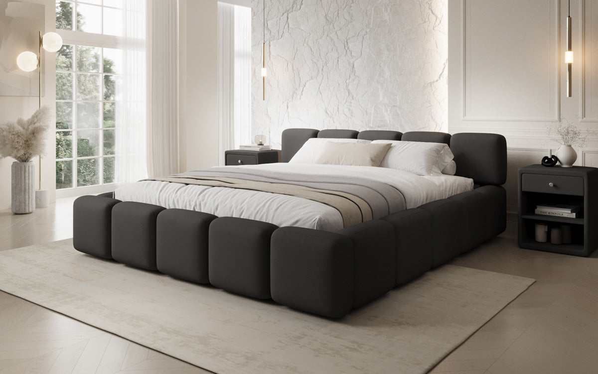 Designer Polsterbett Giulia Stoff mit Stauraum