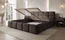 Lit rembourré design Matilda Côtelé avec espace de rangement