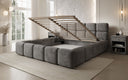 Lit rembourré design Matilda Côtelé avec espace de rangement