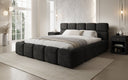 Lit rembourré design Matilda Côtelé avec espace de rangement