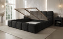 Lit rembourré design Matilda Côtelé avec espace de rangement
