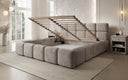 Lit rembourré design Matilda Côtelé avec espace de rangement