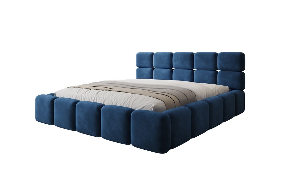 Designer gestoffeerd bed Matilda Fluweel met opbergruimte