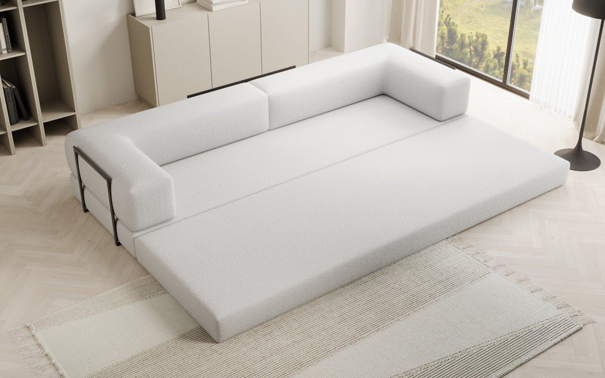 Designer Sofa Lazy 3 Sitzer XXL in Bouclé