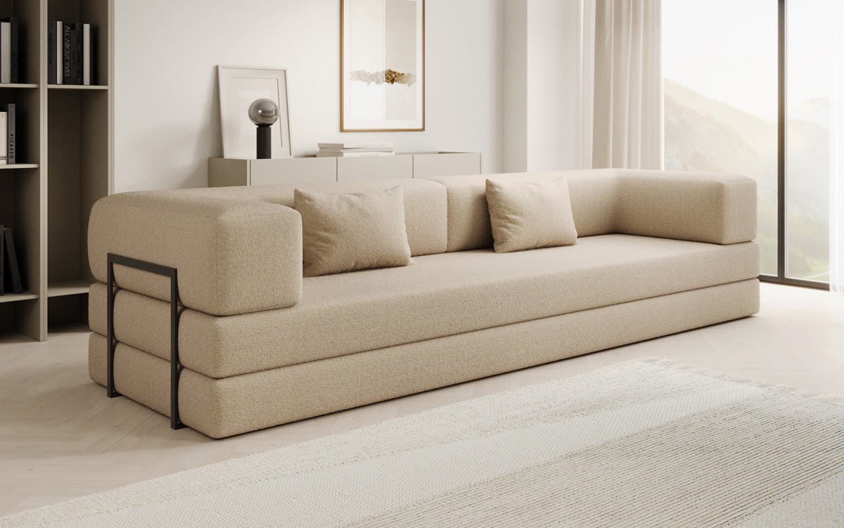 Designer Sofa Lazy 3 Sitzer XXL in Bouclé