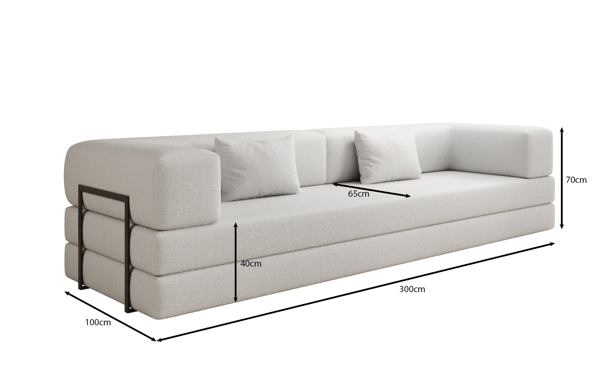 Designer Sofa Lazy 3 Sitzer XXL in Bouclé