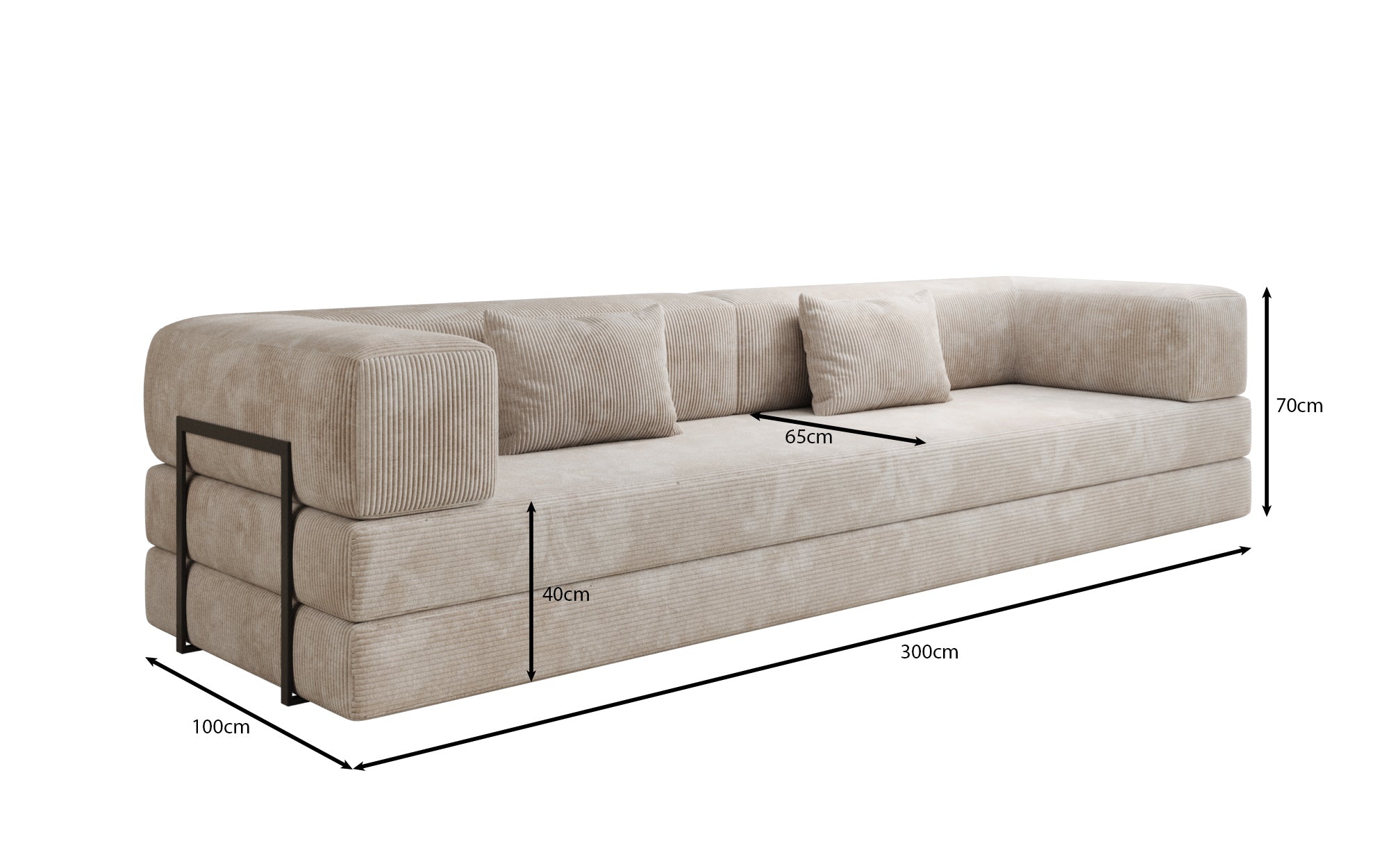 Designer Sofa Lazy 3-zits XXL in Corduroy