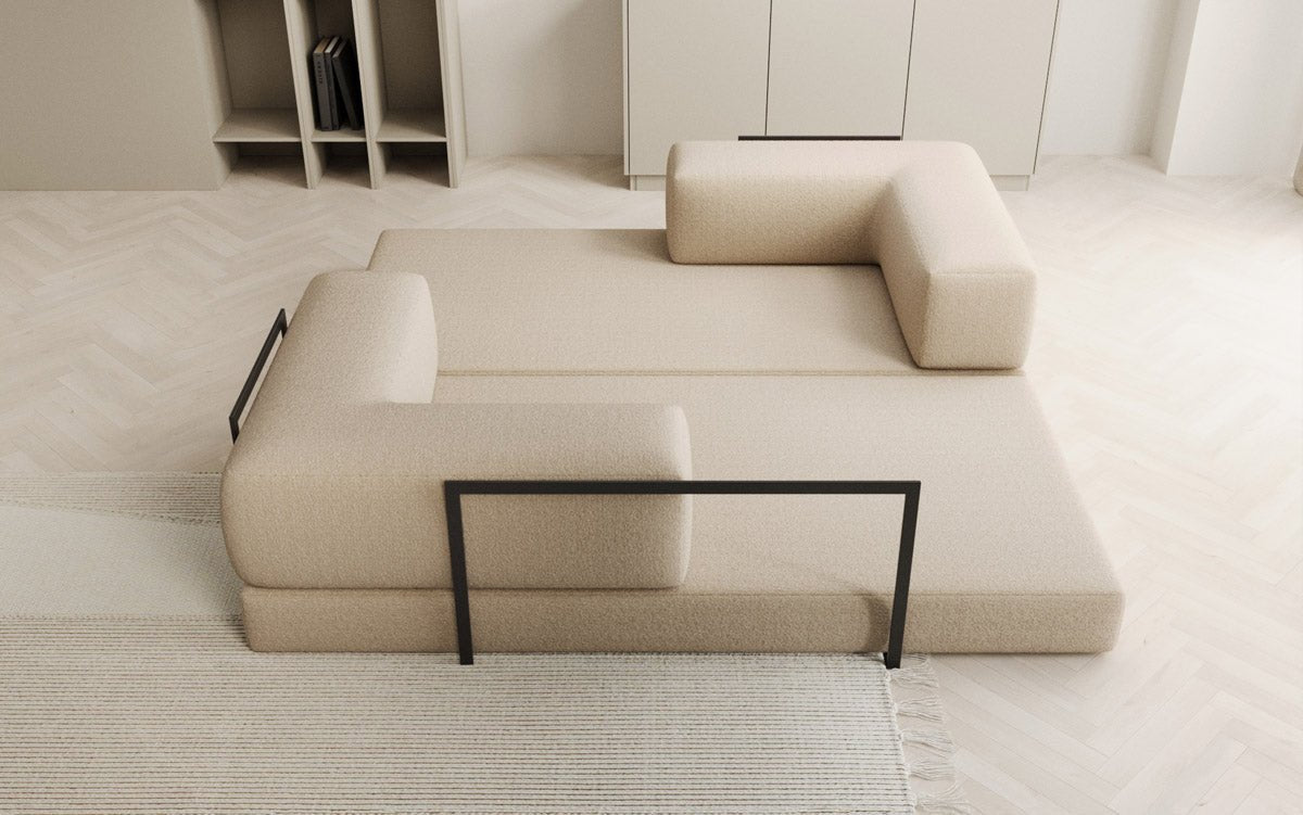 Canapé design Lazy 3 places en Bouclé