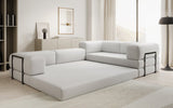 Designer Sofa Lazy L geschlossen in Bouclé