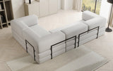 Designer Sofa Lazy L geschlossen in Bouclé