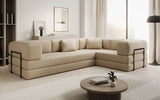 Designer Sofa Lazy L geschlossen in Bouclé