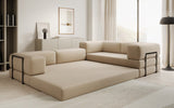 Designer Sofa Lazy L geschlossen in Bouclé
