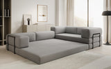 Designer Sofa Lazy L geschlossen in Bouclé