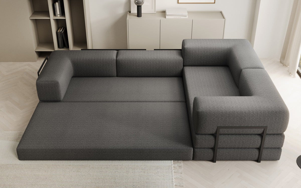 Designer Sofa Lazy L geschlossen in Bouclé