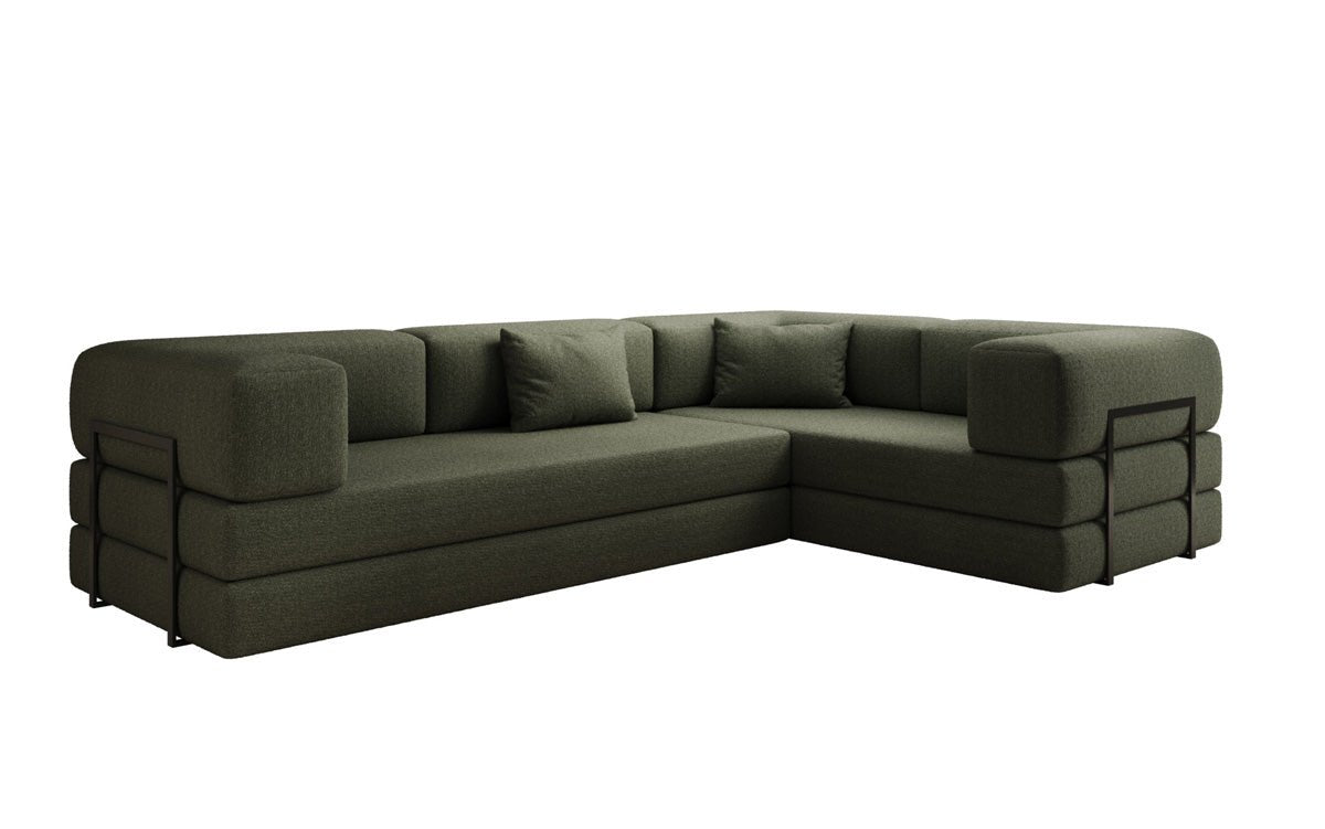 Designer Sofa Lazy L geschlossen in Bouclé