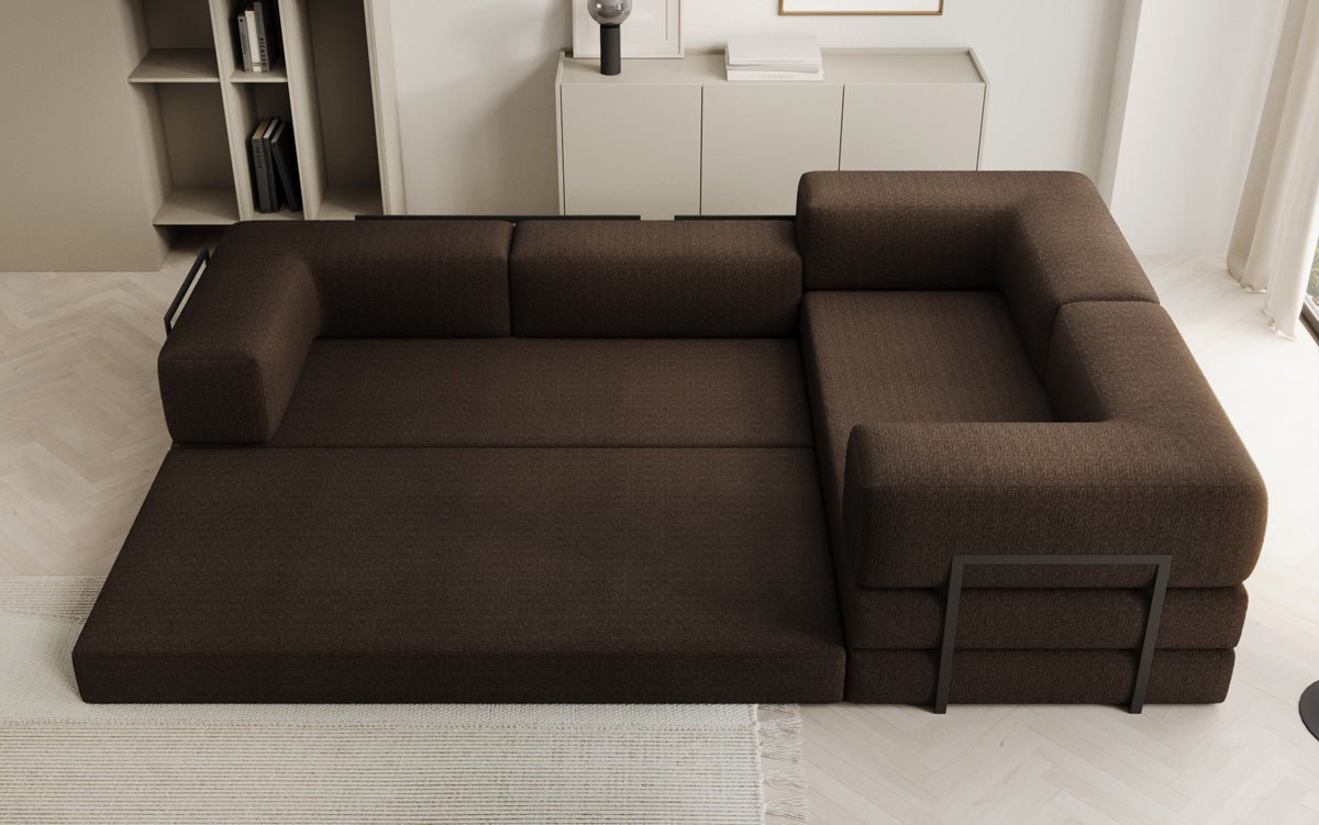 Designer Sofa Lazy L geschlossen in Bouclé