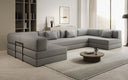 Designer Sofa Lazy U in Bouclé