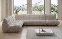 Designer-hoekbank woonlandschap Calmo in Ribstof