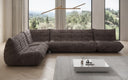 Designer-hoekbank woonlandschap Calmo in Ribstof