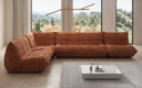 Designer-hoekbank woonlandschap Calmo in Ribstof