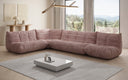 Designer-hoekbank woonlandschap Calmo in Ribstof