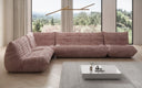 Designer-hoekbank woonlandschap Calmo in Ribstof