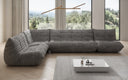Designer-hoekbank woonlandschap Calmo in Ribstof