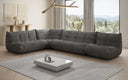 Designer-hoekbank woonlandschap Calmo in Ribstof