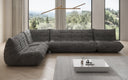 Designer-hoekbank woonlandschap Calmo in Ribstof