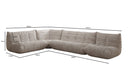 Designer-hoekbank woonlandschap Calmo in Ribstof