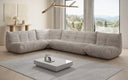 Designer-hoekbank woonlandschap Calmo in Ribstof