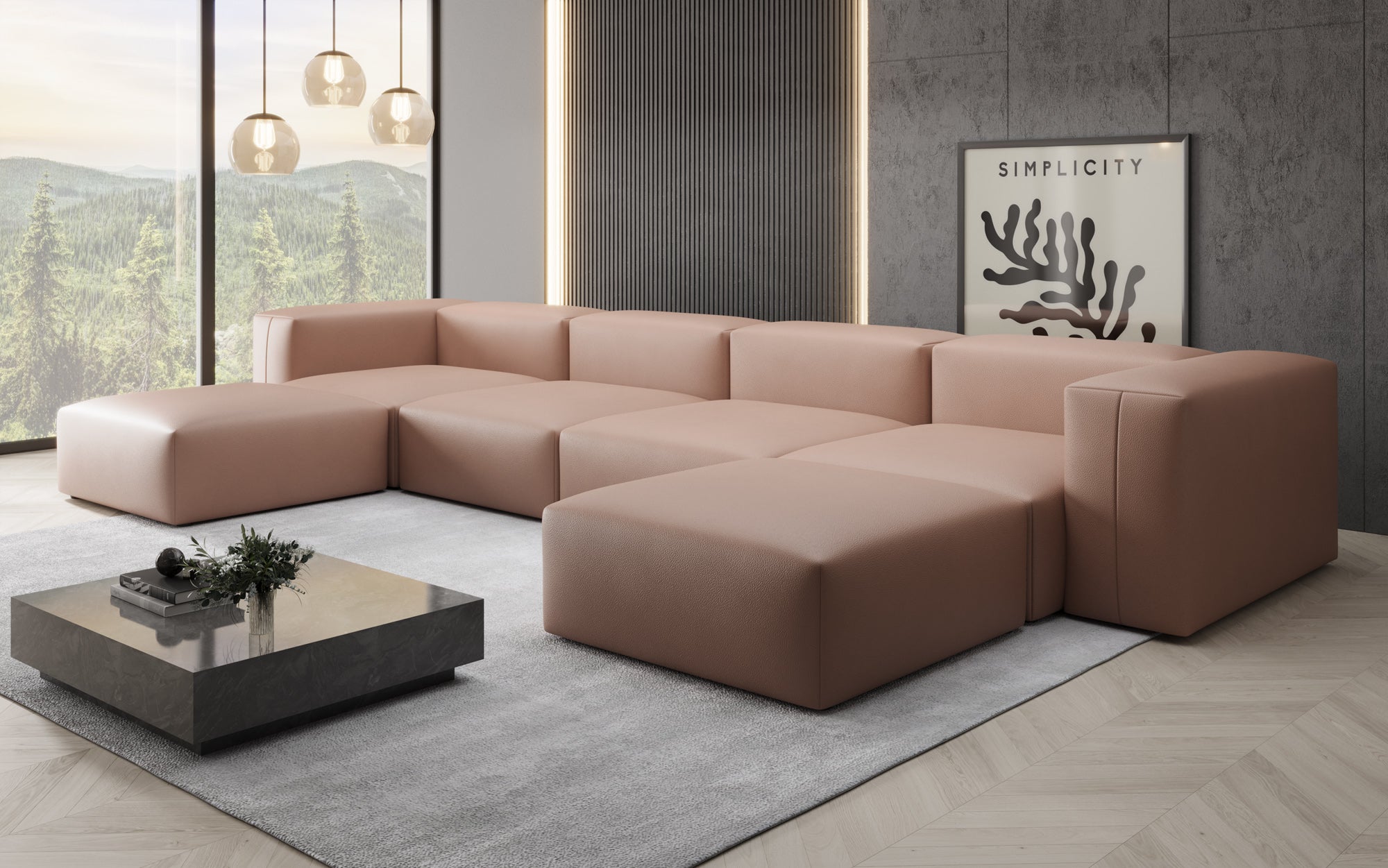 Designer U Bank Snug van echt leer