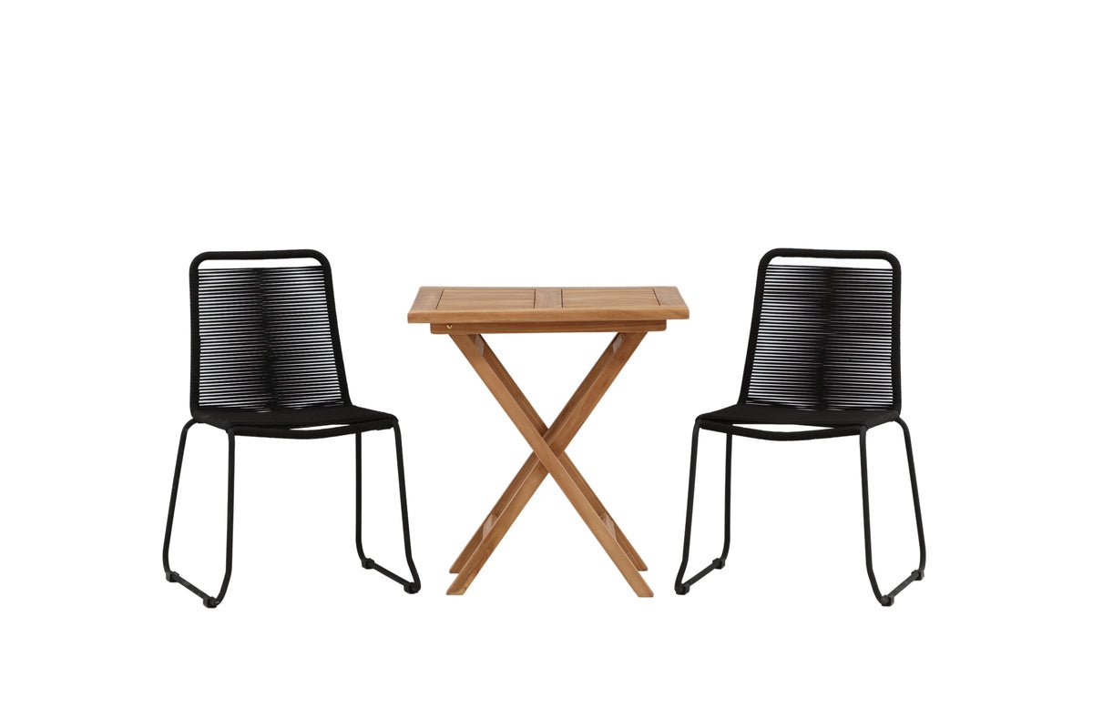 Tuin Cafégroep Habanero – 3-delige tuinmeubelset in Bruin/Zwart