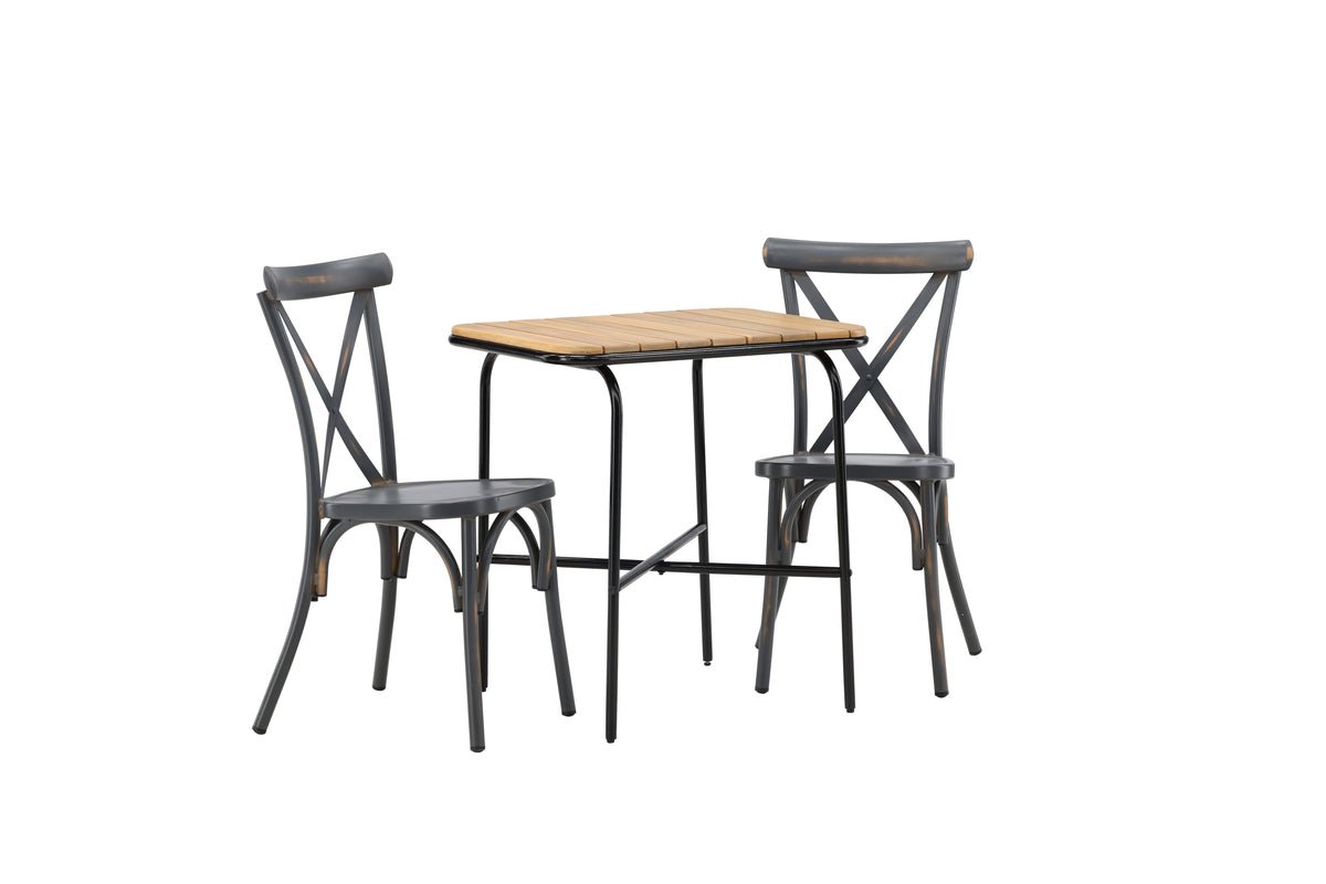 Garten Cafegruppe Living – 3-teiliges Gartenmöbel-Set mit Stühlen aus Aluminium