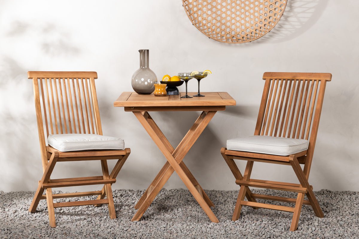 Garten Cafegruppe Raki – 3-teiliges Gartenmöbel-Set aus Teakholz