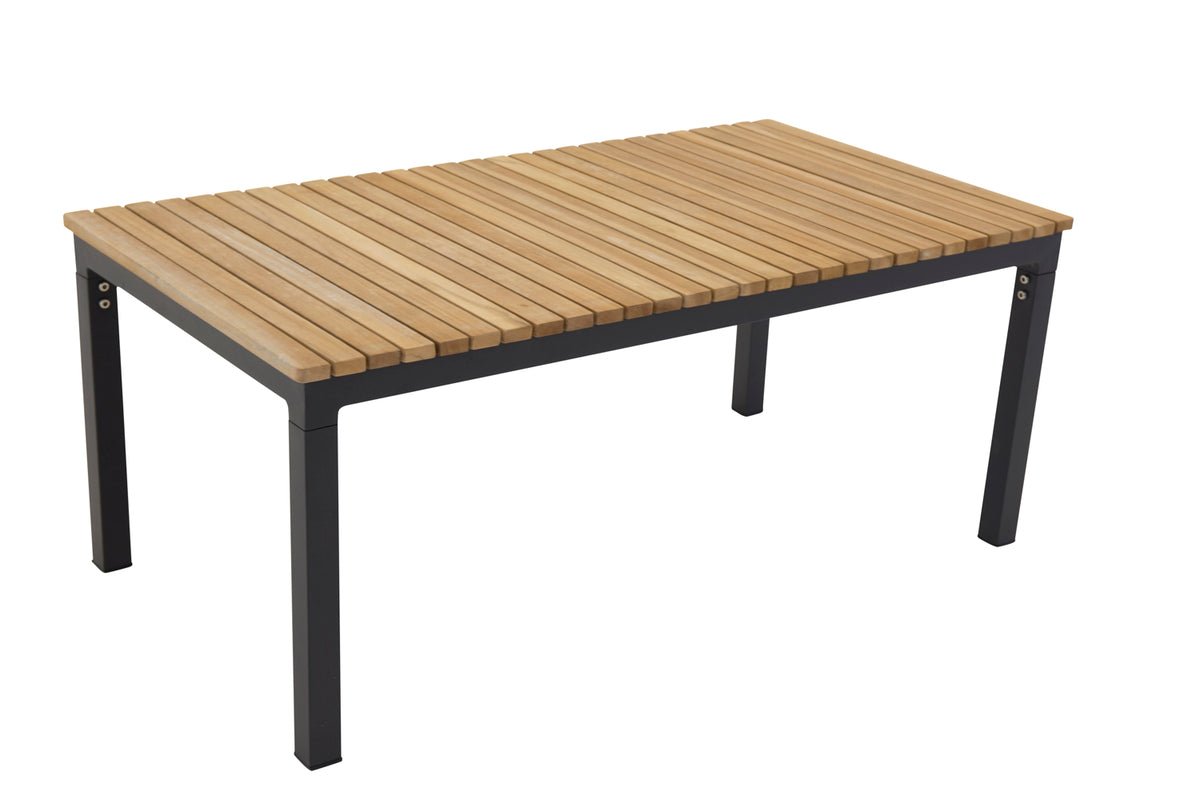 Garten Couchtisch Alanu - ein Materialmix aus Aluminium und Teakholz