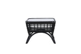 Garten Couchtisch Sarina - Aus Rattan und Glas in Schwarz