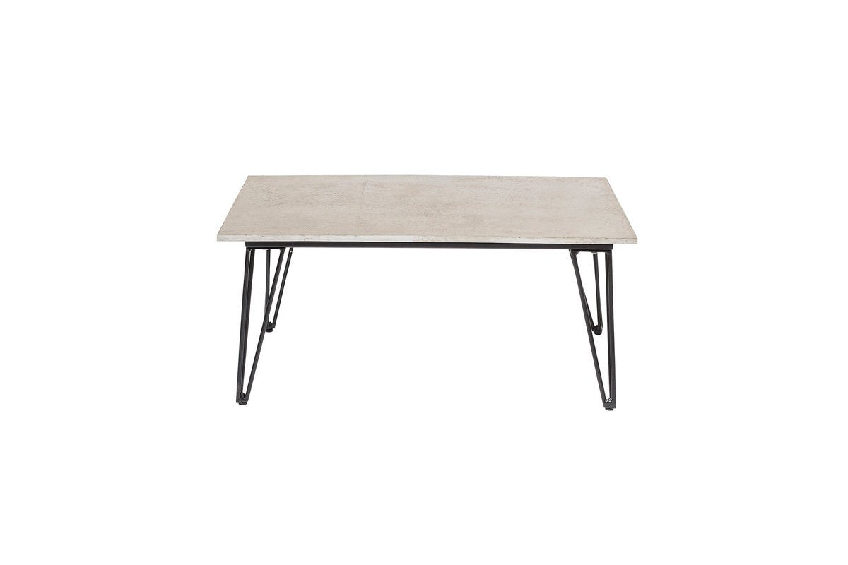 Garten-Couchtisch Sovar – Fibercement in Grau mit Metallgestell