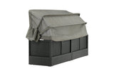 Garten Daybed Merano – Outdoor-Liege mit Sonnendach aus Polyrattan in Schwarz